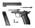 Disassembled fort-12r traumatic gun Royalty Free Stock Photo