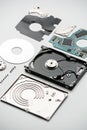 Disassembled laptop hard drive Royalty Free Stock Photo