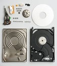 Disassembled laptop hard drive Royalty Free Stock Photo