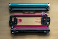 Disassembled laser printer color cartridge Royalty Free Stock Photo