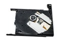 Disassembled optical CD-ROM drive in black