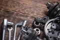 Disassembled parts of car gearbox Royalty Free Stock Photo