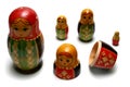 Disassembled russian matreshka toys