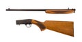 Disassembled single-barrel hunting rifle isolated on white Royalty Free Stock Photo