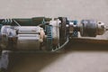 Disassembled tool electric drill. Instrument to work Royalty Free Stock Photo