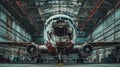 Disassembles and repurposes old aircraft parts, including aluminum and titanium, for new applications in aerospace. Royalty Free Stock Photo