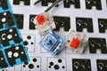 Disassembly mechanical keyboard, Modified custom keyboard with PCB switch pad stickers