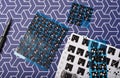 Disassembly mechanical keyboard, Modified custom keyboard with PCB switch pad stickers