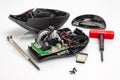 Dismantled the computer mouse Royalty Free Stock Photo