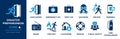 disaster and crisis preparation and management vector icon set Royalty Free Stock Photo