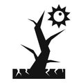 Disaster drought tree icon, simple style