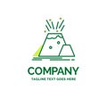 disaster, eruption, volcano, alert, safety Flat Business Logo te