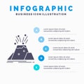 disaster, eruption, volcano, alert, safety Infographics Template for Website and Presentation. GLyph Gray icon with Blue