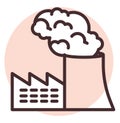 Disaster factory air pollution, icon Royalty Free Stock Photo