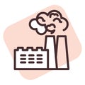 Disaster factory air pollution, icon Royalty Free Stock Photo