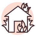 Disaster fire, icon