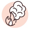 Disaster fire and smoke, icon