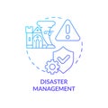 Disaster management blue gradient concept icon