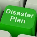 Disaster Plan Key Shows Emergency Crisis Protection Royalty Free Stock Photo