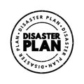 Disaster Plan text stamp, concept background