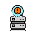 disaster recovery data center color icon vector illustration