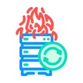 disaster recovery data center color icon vector illustration