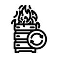 disaster recovery data center line icon vector illustration