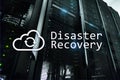 DIsaster recovery. Data loss prevention. Server room on background. Royalty Free Stock Photo