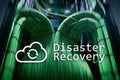 DIsaster recovery. Data loss prevention. Server room on background Royalty Free Stock Photo