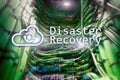 DIsaster recovery. Data loss prevention. Server room on background