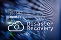 DIsaster recovery. Data loss prevention. Server room on background Royalty Free Stock Photo