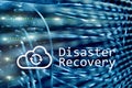 DIsaster recovery. Data loss prevention. Server room on background Royalty Free Stock Photo