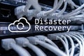 DIsaster recovery. Data loss prevention. Server room on background Royalty Free Stock Photo