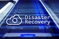 DIsaster recovery. Data loss prevention. Server room on background Royalty Free Stock Photo