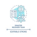 Disaster recovery team blue concept icon