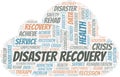 Disaster Recovery vector word cloud, made with text only. Royalty Free Stock Photo