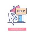 Disaster relief - modern colored line design style icon