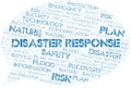 Disaster Response typography word cloud. Royalty Free Stock Photo