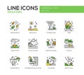 Disasters - line design icons set