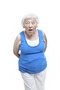 Disbelief senior woman portrait Royalty Free Stock Photo