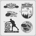 Disc ball badges, labels and design elements.