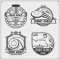 Disc ball badges, labels and design elements.