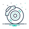 Mix icon for Disc Brake, disc and repair Royalty Free Stock Photo