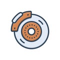 Color illustration icon for Disc Brake, disc and service Royalty Free Stock Photo
