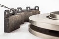 Disc brakes and brake pads Royalty Free Stock Photo