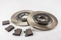 Disc brakes and brake pads Royalty Free Stock Photo