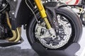 Disc brakes on a motorcycle up close alloy wheels for motorcycles robust steel wheel arches. Tires and wheels for motorcycles in