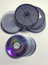 Disc cake boxes with threaded transparent protection covers