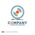 Disc, dj, phonograph, record, vinyl Logo Design. Blue and Orange