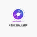 Disc, dj, phonograph, record, vinyl Purple Business Logo Template. Place for Tagline